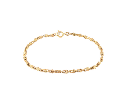 18KT YELLOW GOLD VINTAGE STYLE BRACELET 8" IN LENGTH