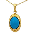14kt Yellow Gold Turquoise Cabochon Pendant
