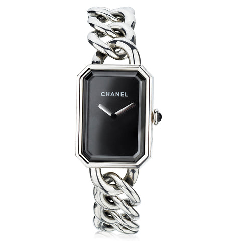 Chanel Premiere Orologio Catena Gourmette Ladies Quartz Watch in Steel. Ref: H3250