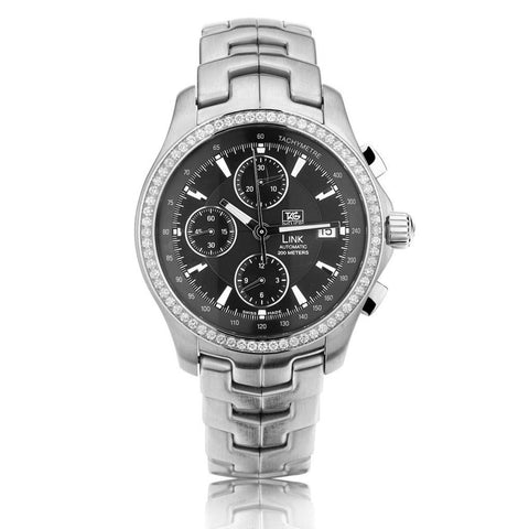 Tag Heuer Link Calibre 16 Diamond Bezel Stainless Steel Watch