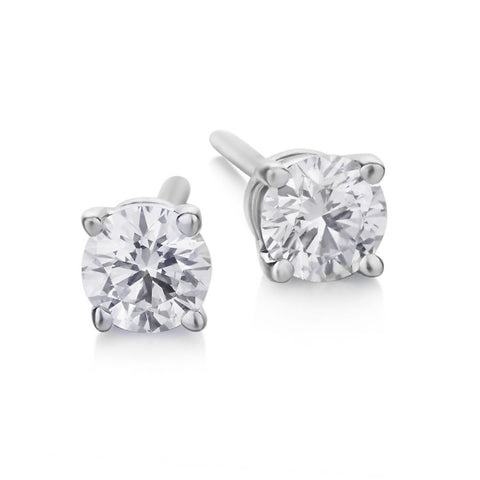 Tiffany & Co. 0.35 Carat Total Round Brilliant Cut Diamond Studs.