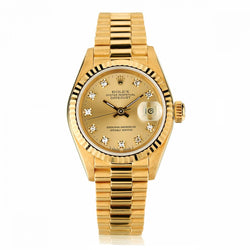 ROLEX DATEJUST Diamond Dial. 18kt Yellow Gold. Ref. 69178. Mint Condition.
