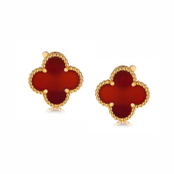 Van Cleef & Arpels Alhambra Carnelian Stud Earrings. VCAR40400