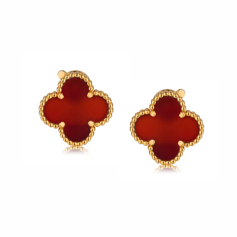 Van Cleef & Arpels Alhambra Carnelian Stud Earrings. VCAR40400