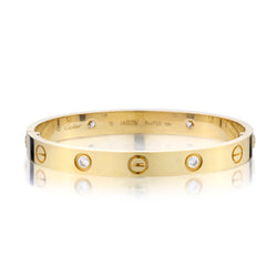 Cartier 18kt Yellow Gold "Love Collection" Small 6 Diamond Bangle. 17