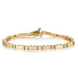 Ladies 14kt Yellow Gold Diamond Bracelet. 1.20ct Tw