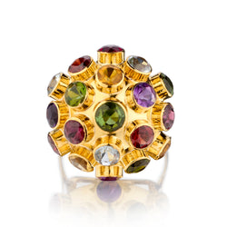 Vintage 18kt Yellow Gold Multi Gemstone Sputnik Ring. H Stern