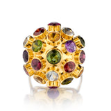 Vintage 18kt Yellow Gold Multi Gemstone Sputnik Ring. H Stern