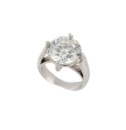 14kt White Gold Natural Diamond Solitaire. 6.09ct