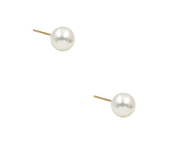 18kt Yellow Gold Cultured Pearl Stud Earings. 9.5mm