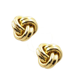 18kt Yellow Gold Small Love Knot Earrings. 5.1 grams