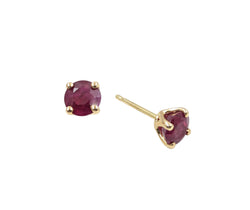 14kt Yellow Gold Ruby Stud Earrings. 2 x 1.25ct Tw