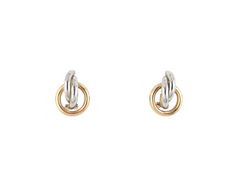 14KT YELLOW AND WHITE GOLD EARRINGS