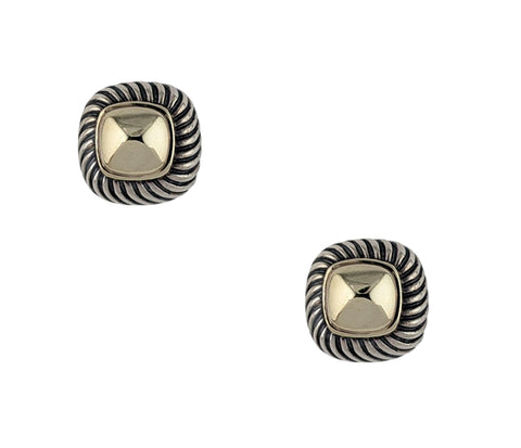 DAVID YURMAN STERLING SILVER EARRINGS WITH POST BACK CLOSURES