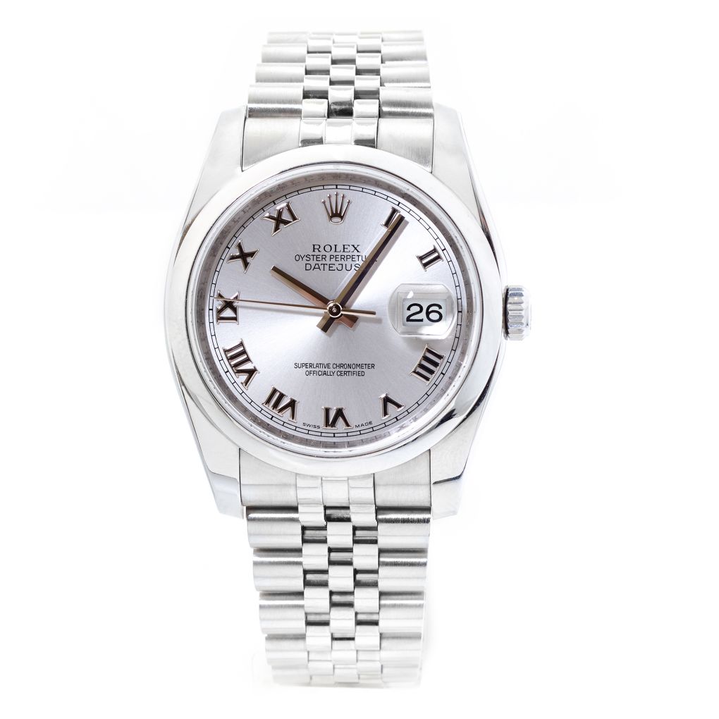 Rolex Oyster Perpetual Datejust 36mm Stainless Steel Rhodium Dial Watch
