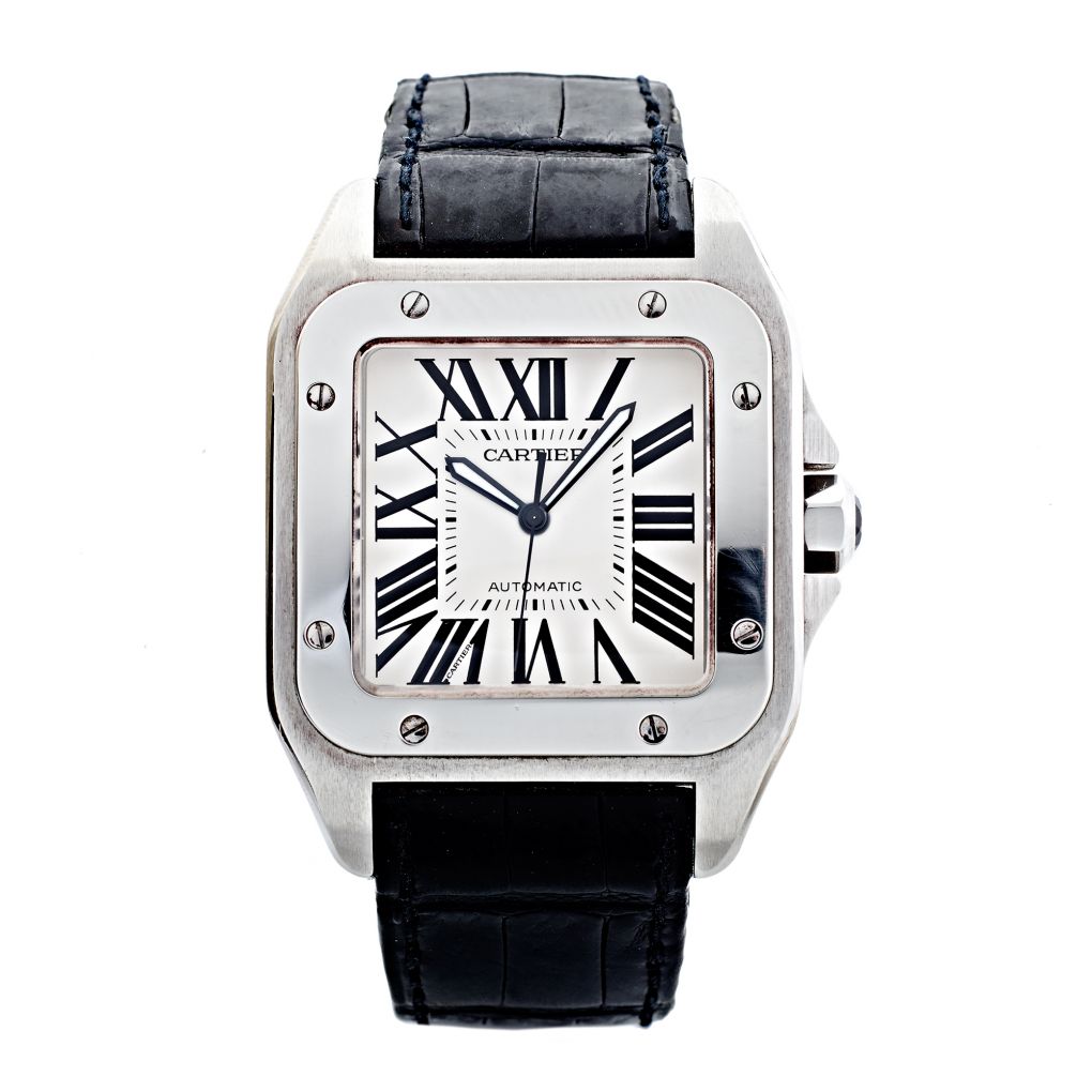 Cartier santos black leather Clearance