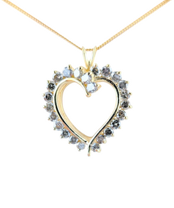 Ladies 14kt Yellow Gold Heart Shaped Diamond Pendant. 2.00ct Tw
