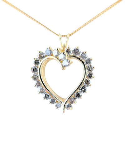 Ladies 14kt Yellow Gold Heart Shaped Diamond Pendant. 2.00ct Tw