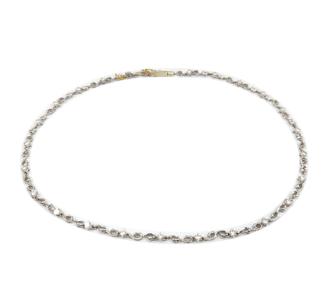 18kt White Gold Diamond Vintage Inspired Necklace.