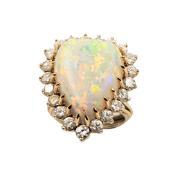 14kt Yellow Gold Pear Shape Opal Cluster Ring.