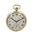 Vintage IWC 14kt Yellow Gold Pocket Watch. Gold Roman Numerals
