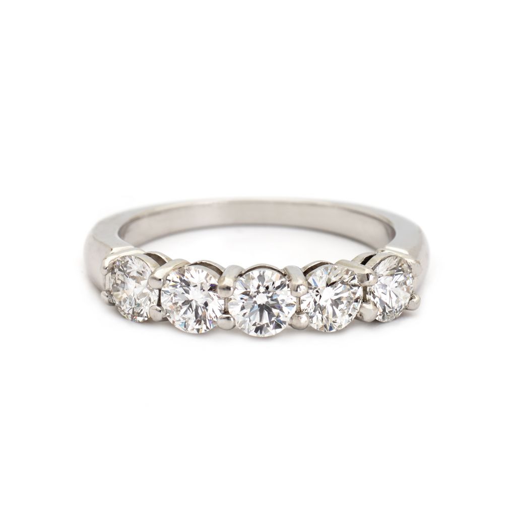 Tiffany & Co. 1.75ctw Five Stone Diamond Band. Plat