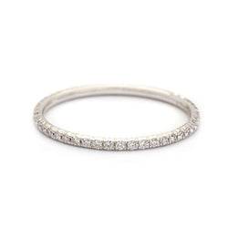 Tiffany And Co. 18kt White Gold Diamond "Metro" Ring.