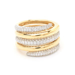 18 Karat Yellow & White Gold Pave Set Diamond Ring