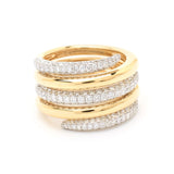 18 Karat Yellow & White Gold Pave Set Diamond Ring