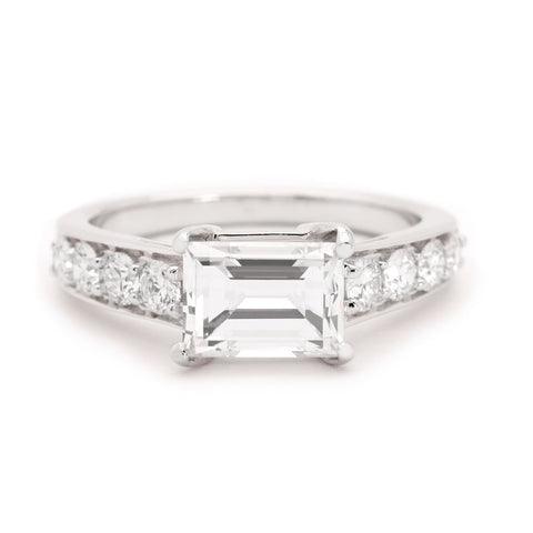 1.60 Carat Rectangular Step-Cut Diamond Ring – Van Rijk