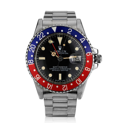 ROLEX  VINTAGE GMT MASTER PEPSI  REF 1675 .Long E. Circa 1970