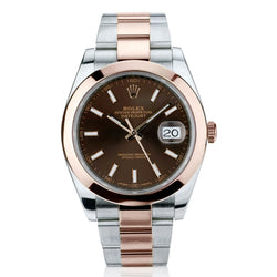 Rolex Datejust 41mm Steel and Everose. Chocolate Brown Dial.