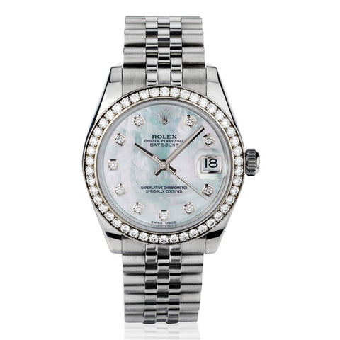 Rolex Datejust 26mm. M.O.P Diamond Dial and Diamond Bezel.