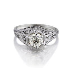 1.06 Carat Old-European Cut Diamond Art-Deco Engagement Ring