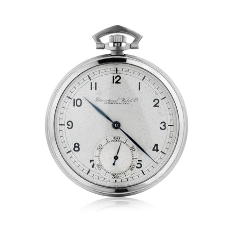 IWC Schaffhausen Vintage Open Face Pocket Watch in Steel. RARE!!!!