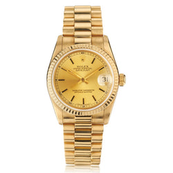 Ladies Rolex President 31mm in 18kt Yellow Gold.