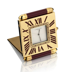 Cartier Paris Quadrant Travelling Clock with Pouch.