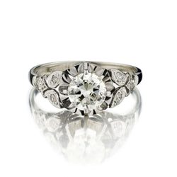 0.85 Carat Old-European Cut Diamond Vintage Engagement Ring