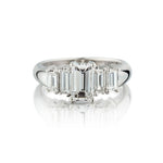 1.66 Carat Total Weight Emerald Cut Diamond WG Ring