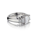 1.66 Carat Total Weight Emerald Cut Diamond WG Ring