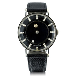 Vacheron Constantin and Le Coultre Glossy Black Mystery Dial Wristwatch