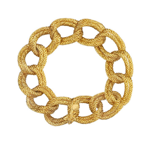 18KT Yellow Gold French Braided Link French Bracelet. French Markings.60 Grams