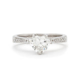 1.02 Carat Natural Heart-Shaped Diamond White Gold Ring
