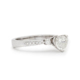 1.02 Carat Natural Heart-Shaped Diamond White Gold Ring