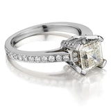 Ladies 1.60ct  Ascher cut diamond ring.