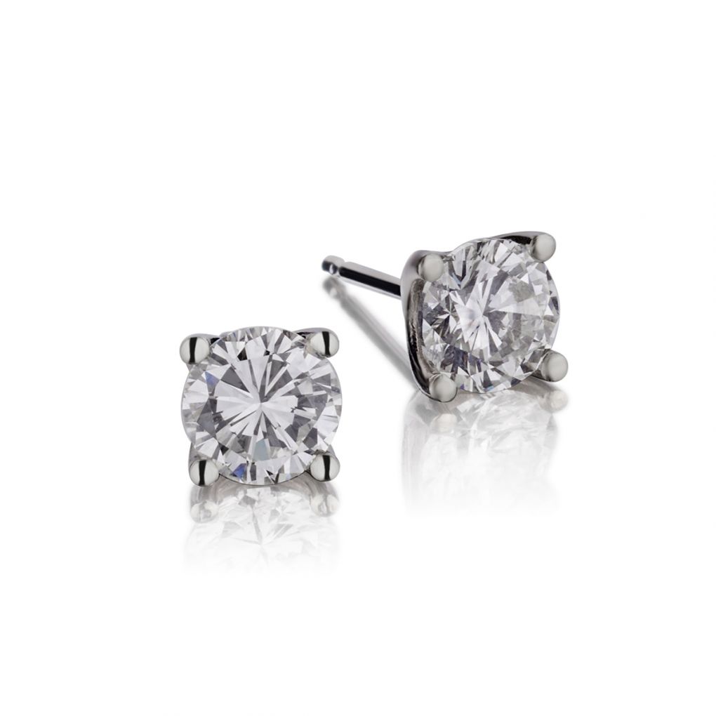 Ladies 14kt White Gold DiamondStuds. 2.86ct Tw