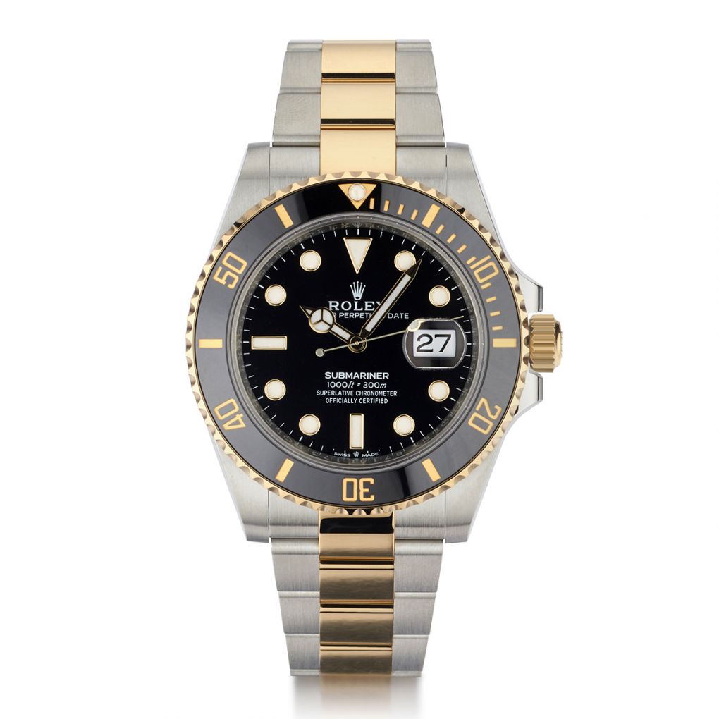 Rolex Oyster Perpetual Two-Tone Ceramic Submariner Black Dial  Watch. 41mm