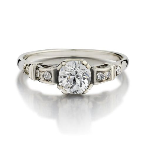 0.70 Carat Old-European Cut Diamond Vintage Engagement Ring
