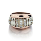 One-Of-A-Kind Rose Gold And White Gold Diamond Unique Ring