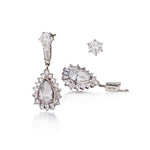 2-In-1 White Gold Diamond Studs And Diamond Drop Earrings